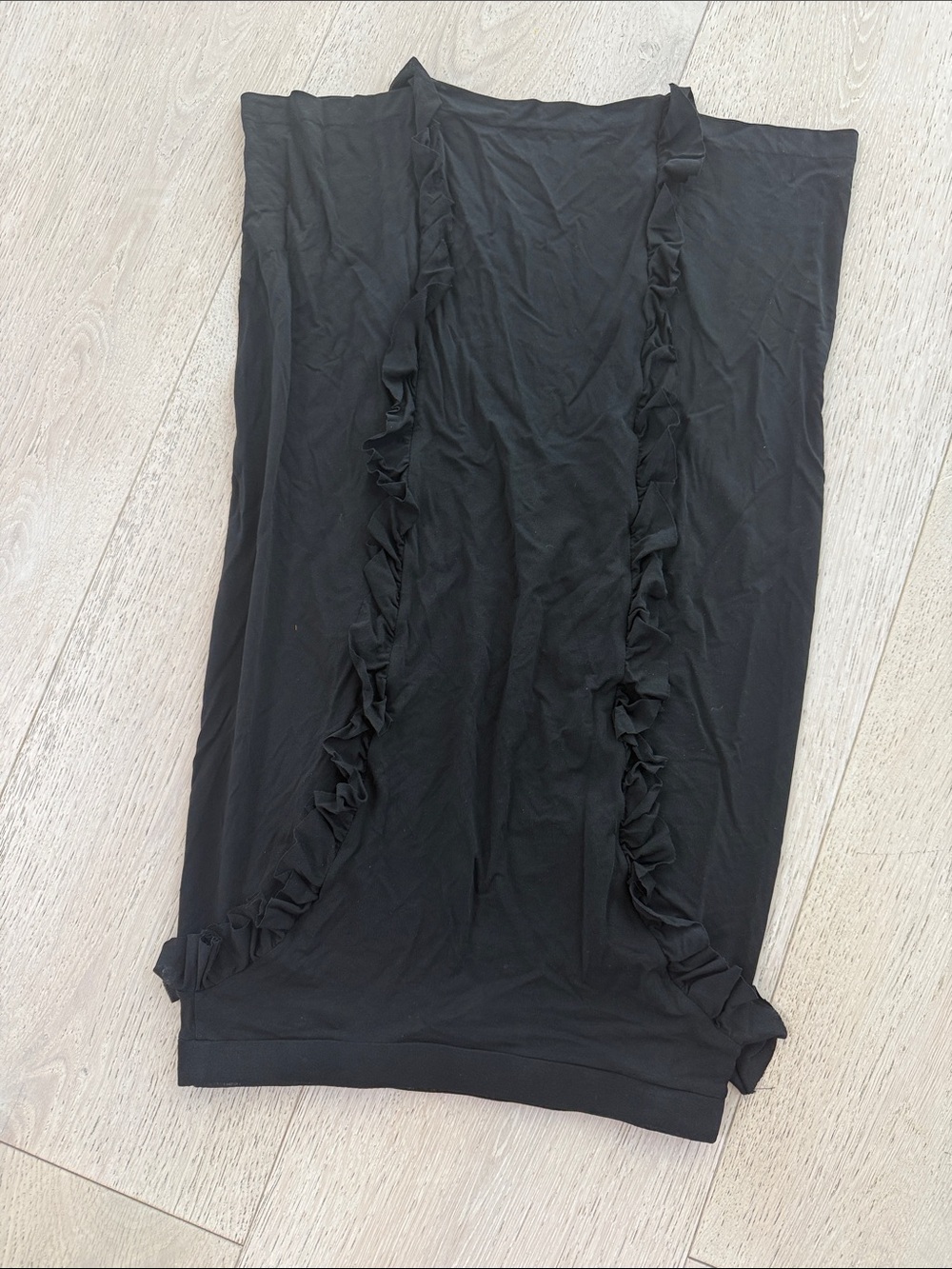 Yves Saint Laurent Black Ruffle-Trim Midi Skirt - Picture 4 of 4